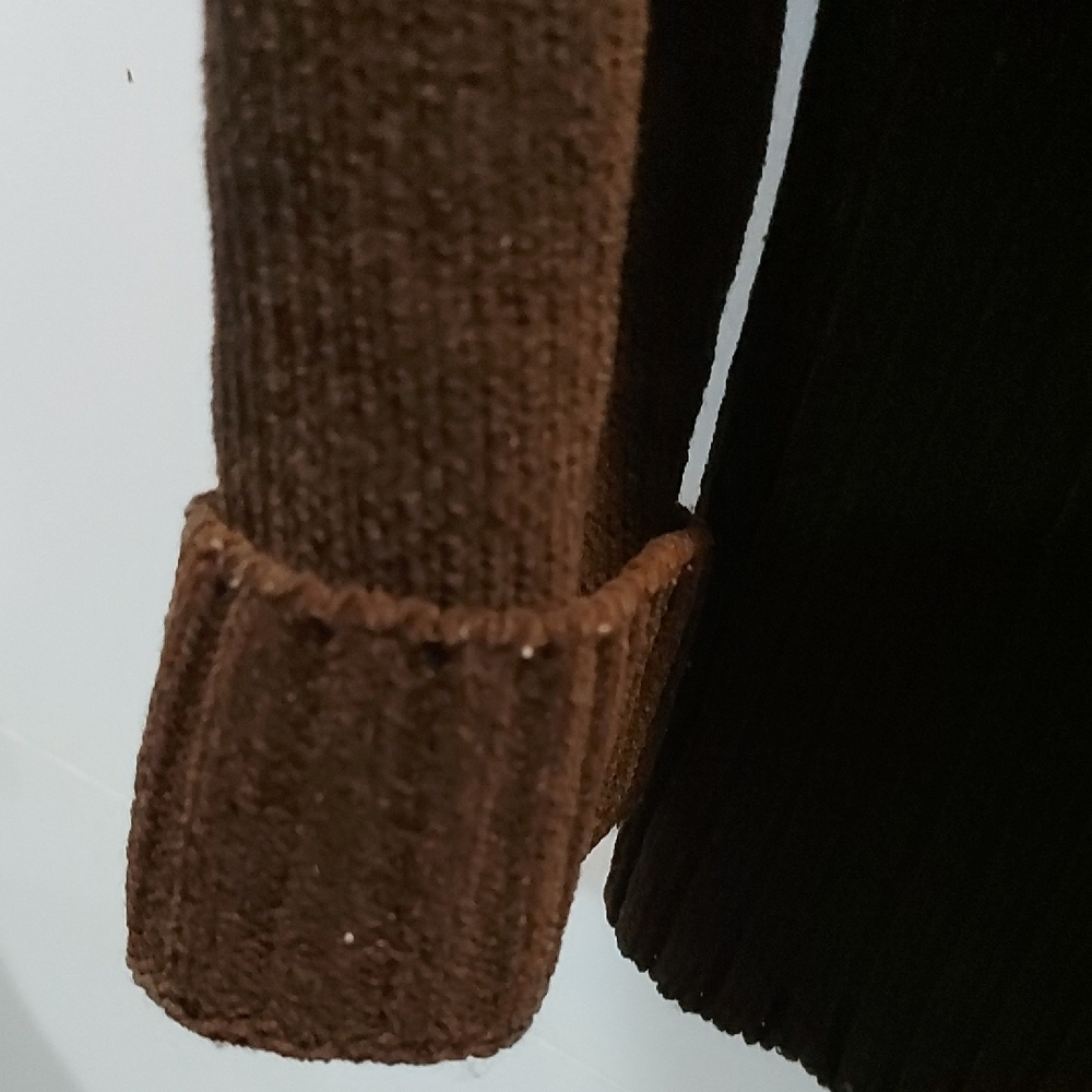 Denver Hayes Men's Medium Brown, Zip-up Wool Blend Sweater - Picture 9 of 9